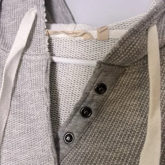 Soft Surroundings Womens Pullover Hoodie Sz XL Gray Pique Knit - Picture 6 of 16